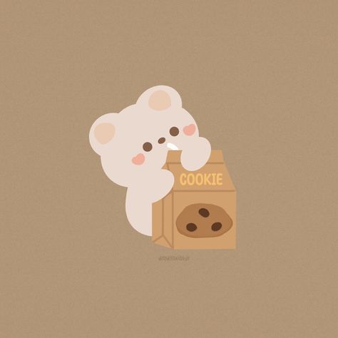 Kawaii Bears, Happy Drink, Teddy Bear Wallpaper, Giant Cookie, Beige Icons:), Teddy Bear Pictures, Cute Bear Drawings, Cute Animal Drawings Kawaii, The Other Half