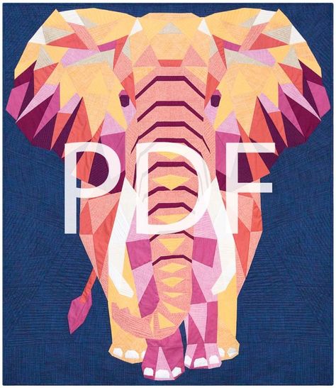 Elephant Abstractions — Violet Craft Violet Craft Elephant Quilt, Patchwork Elephant Pattern Free, Elephant Abstractions Quilt, Elephant Quilt Pattern Free, Elephant Applique Pattern Free, Fpp Quilt Patterns, Elephant Abstractions, Elephant Quilt Pattern, Elephant Paper Piecing