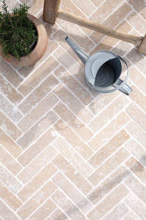 Limestone Patio, Herringbone Brick, Limestone Pavers, Limestone Paving, Outdoor Pavers, Outdoor Paving, Porch Tile, Garden Tiles, Indoor Tile