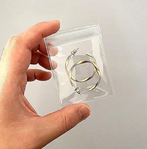 Amazon.com: 100 Pack PVC Clear Jewelry Anti Oxidation Zipper Bag Antitarnish Plastic Bags for Packaging Jewelry Rings Earrings Transparent Poly Pouch (Clear, 1.96×2.75 inch) : Clothing, Shoes & Jewelry Clear Bag Packaging, Jewerly Bag, Jewelry Packaging Bags, Clear Jewelry, Packaging Jewelry, Exam Motivation, Necklace Packaging, Jewelry Roll, Jewellery Making Materials