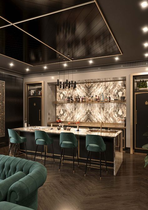 Bar & Lounge Archivi - Officine Gullo Home Bar Designs Luxury, Home Lounge Room Bar, Bar Lounge Room, Home Bar Rooms, Modern Home Bar, Bar In Casa, Home Bar Design, Marble Bar, Luxury Bar