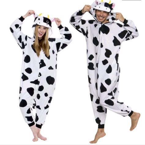 Button Front With Pockets Nwt Size Small Onesie Halloween Costume, Animal Halloween Costumes, Pajama Costume, Cow Costume, Onesie Costumes, Animal Pajamas, Bon Film, Halloween Onesie, One Piece Cosplay