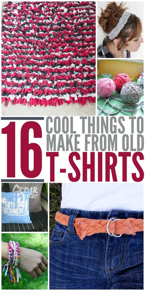 Awesome DIY t shirt projects that are most no sew! Those are my kind of upcycle crafts!! T Shirt Projects, Gamle T Shirts, Tee Shirt Crafts, Upcycle Crafts, Gold Man, Diy Clothes Refashion, Diy T Shirt, Upcycle Shirt, Recycled T Shirts