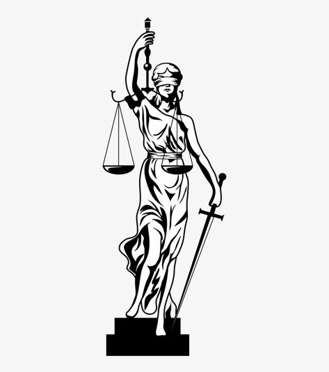 Goddess Of Justice Drawing, Lady Justice Tattoo Stencil, Lady Of Justice Drawing, Lady Justice Logo, Justice Tattoo Men, And Justice For All Tattoo, Lady Justice Illustration, Lady Of Justice Tattoo, Goddess Of Justice Tattoo