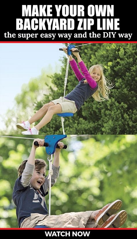 How to make a backyard zipline Backyard Zipline, Zip Line Backyard, Backyard Kids, Backyard Kids Play Area, Outdoor Play Area, Kids Outdoor Play, Zip Line, Backyard Playground, Backyard Play