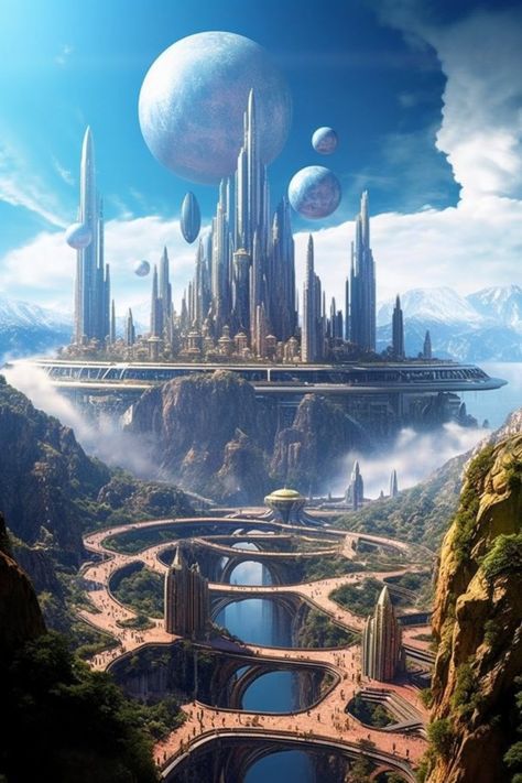 Future Earth, Sci Fi Landscape, Imagination Art, Sci Fi City, Future World, Space Fantasy, Alien Worlds, Fantasy City, Futuristic Art