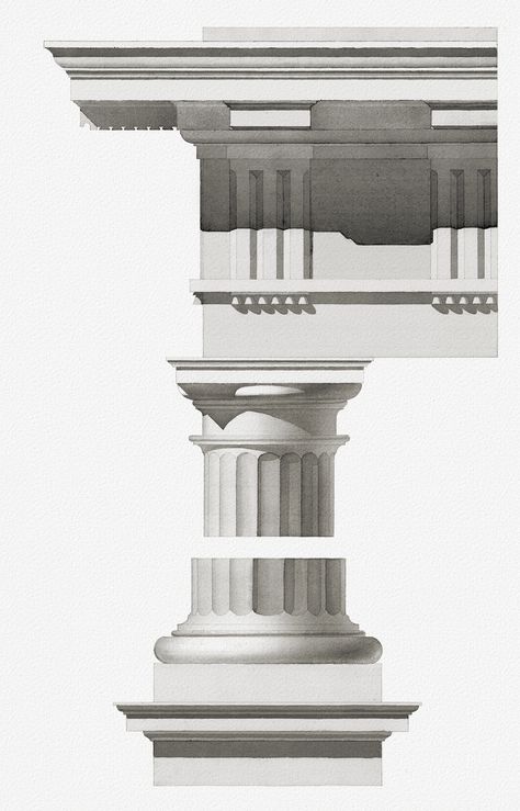 Doric #дорический #отмывка #ордер  #architecture #architecturedrawing   #doric  #classicarchitecture #antique Classicism Interior, Doric Order, Classical Building, Architectural Orders, Doric Column, Perspective Drawing Architecture, Window Trim Exterior, Ancient Greek Architecture, Townhouse Designs