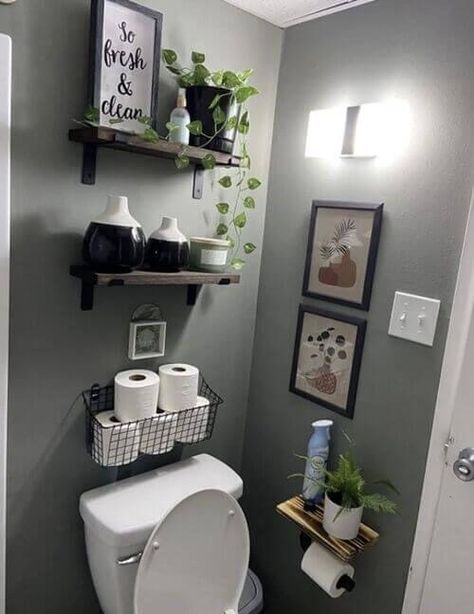 Design Interior Baie, Bilik Air, Toilet Room Decor, Small Toilet Room, تصميم للمنزل العصري, Restroom Decor, Decor Baie, Bathroom Decor Apartment, Bathroom Design Decor