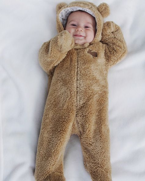 Baby Bear onesie Babies In Bear Onesies, Baby In Teddy Bear Outfit, Baby In Bear Onesie, Bear Onesie Baby, Teddy Bear Onesie, Baby Pics Ideas, Twin Clothes, Baby Bear Onesie, Teddy Bear Costume