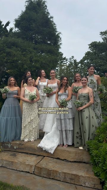 Wedding Photographer on Instagram: "a mix of of yellows, muted greens and light blues ✨  #bridemaids #bridemaidsdress #weddingdress #weddingdresses @abbygardenfloral" Muted Bridesmaid Dresses, Blue And Green Bridesmaid Dresses, Light Yellow Weddings, Mixed Bridesmaid Dresses, Blue And Green Wedding, Santa Barbara Courthouse Wedding, Purple And Green Wedding, Fall Bridesmaid Dresses, Mismatched Bridesmaid Dresses