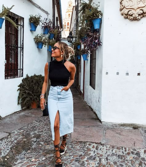 Women’s Office Outfits Summer, June Outfit Ideas, Dressing In Your 30's Outfits, Phoenix Outfits, Summer Date Night Outfits, Summer Bbq Outfit, Denim Skirt Outfits, Looks Chic, Mode Inspo