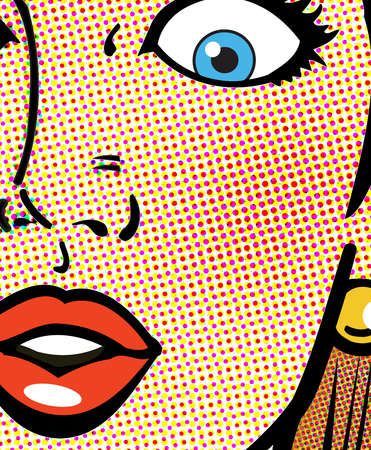 Pop Art (o arte pop), es una corriente artística caracterizada por el uso de imágenes de "cultura popular". Drawing Ideas Portrait, Surprised Woman, Roy Lichtenstein Pop Art, Paar Illustration, Lichtenstein Pop Art, Comic Pop Art, Arte Pin Up, Pop Art Girl, Pop Art Illustration