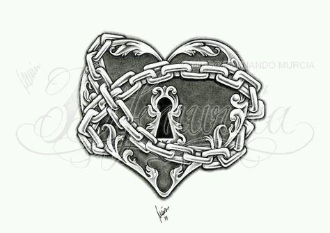 Truth! Chains And Locks Drawing, Locked Up Heart Tattoo, Heart And Chain Drawing, Heart Locked Up, Heart With Lock Tattoo, Heart With Chains Tattoo, Chained Heart Tattoo, Locked Heart Tattoo, Tattoo Girlfriend