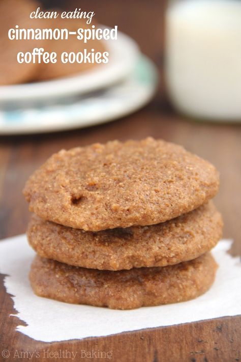 Cinnamon-Spiced Coffee Cookies Cinnamon Coffee Cookies Recipe, Cinnamon Coffee Cookies, Healthy Coffee Cookies, Cookies Cinnamon, Clean Eating Cookies, Maple Coffee, Cookies Chewy, Spice Coffee, Cinnamon Cookies