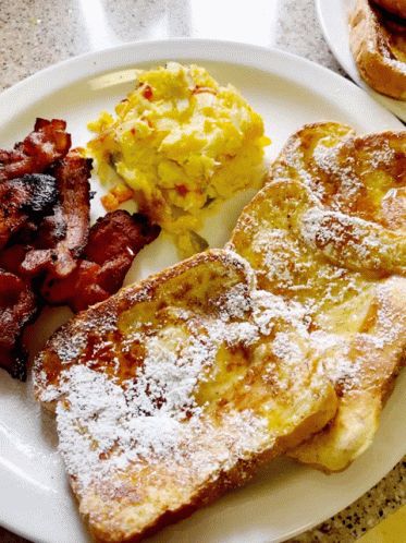 Brunch French Toast GIF - Brunch French Toast Eggs - Discover & Share GIFs French Toast Eggs And Bacon, Pancake Gif, Pancakes And Bacon, Perfect Brunch, Egg Toast, Bacon Egg, Pancakes And Waffles, Pancakes, French Toast