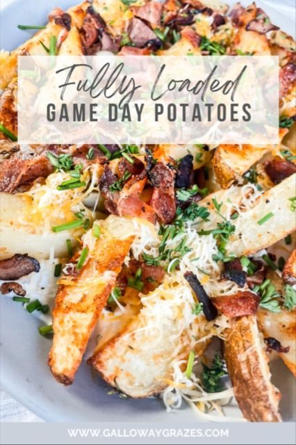 Potatoes For Tailgating, Game Day Potato Recipes, Tailgate Potatoes, Game Day Potatoes, Loaded Potatoes, Roasted Potato Wedges, Roasted Potato, Potatoes Recipes, Go Vols