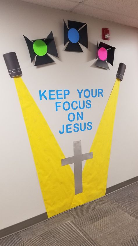 Shine Vacation Bible School, Sparks Studio Vbs Decorations, Vbs Start The Party Decorations, Start The Party Vbs 2024 Decorations, Glow For Jesus Vbs Decorations, Movie Vbs Decorations, Movie Theme Vbs Decorations, Let’s Start The Party Vbs, Vbs Classroom Decorating Ideas