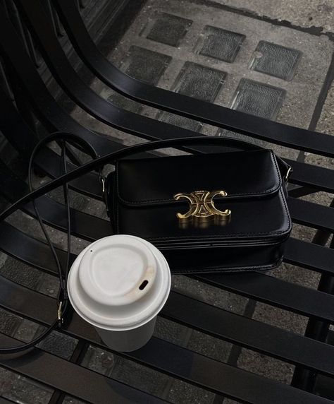 Triomphe Bag, Black And Gold Aesthetic, Versace Bag, Gold Aesthetic, Buying Process, Gold Bag, Luxury Aesthetic, Celine Luggage, Gucci Soho Disco Crossbody