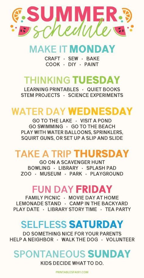 Create a Weekly Summer Schedule that gives kids something to look forward to every day and adds a variety of fun activities to your week! #summerkids #summerschedule #summerfun Weekly Summer Schedule, Summer Schedule For Kids, Kids Summer Schedule, Uppfostra Barn, Perfect Routine, Outdoor Pics, Summer Schedule, Summer Fun For Kids, Kids Schedule