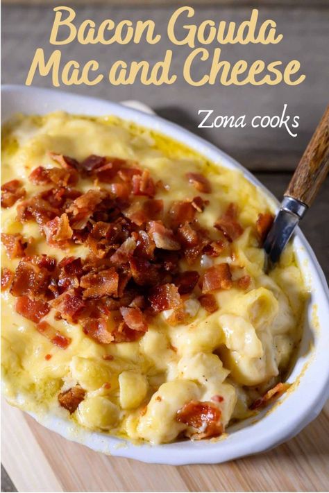 Bacon Gouda Mac And Cheese, Gouda Mac And Cheese Recipe, Gouda Cheese Recipes, Bacon Mac N Cheese, Cheese Ziti, Gouda Mac And Cheese, White Mac And Cheese, Mac And Cheese Pizza, Cheddar Recipes