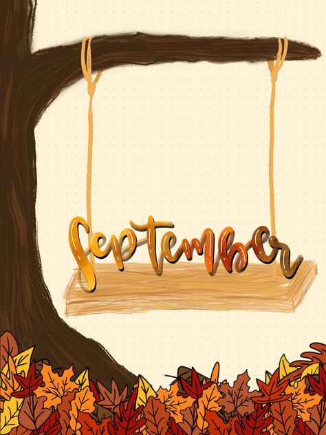 Septemeber cover page September Bujo Theme, September Cover Page, September Bujo, Digital Bujo, Bujo Ideas, Bullet Journal Themes, Journal Themes, Cover Page, Digital Journal