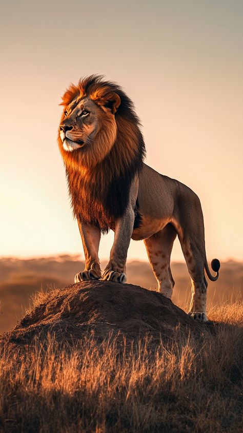 🌅🐾 Witness the awe-inspiring power of nature! A magnificent lion stands tall on a hill, surveying the sprawling savannah at sunset. This hyper-realistic shot captures the essence of strength and leadership, embodying the spirit of the wild. Filmed with the Alexa XL and Sony FX6, every detail is brought to life in stunning clarity. 🌍✨ #LionKing #NaturePhotography #Leadership #Strength #Wildlife #Cinematography #SavannahMagic #SunsetVibes... Leadership Strengths, Awesome Animals, Power Of Nature, A Hill, Stand Tall, Cuteness Overload, Awe Inspiring, Wildlife Photography, Lion King