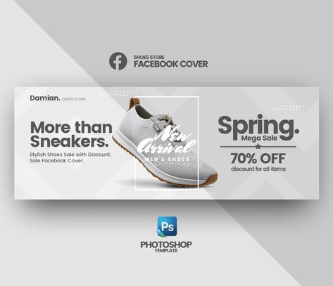 Shoes Store Facebook Cover Template PSD Grpahic Design, Google Banner Ads, Banner Inspiration, Facebook Ads Design, Banner Web, Facebook Cover Design, Shoes Ads, Facebook Cover Template, Billboard Design