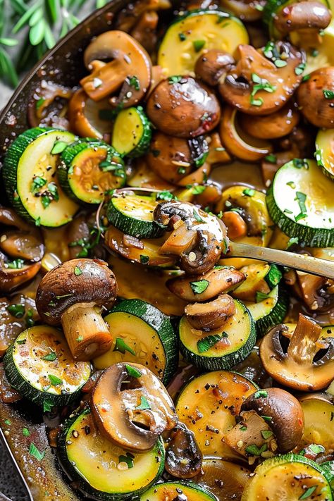 Mushroom Zucchini Recipe, Sauteed Zucchini Recipes, Zucchini Side Dish Recipes, Zucchini And Mushrooms, Tomato Side Dishes, Zucchini Dishes, Sautéed Zucchini, Mushroom Side Dishes, Recipe With Garlic