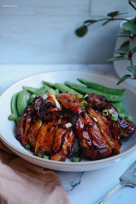 Air Fryer Soy Sauce Chicken - Eat With Carmen Gochujang Chicken Thighs, Chicken Thighs Air Fryer, Gochujang Chicken, Honey Soy Chicken, Soy Sauce Chicken, Braised Cabbage, Soy Chicken, Honey And Soy Sauce, Cabbage Recipe