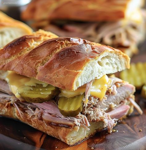 Crock Pot Cuban Sandwiches, Slow Cooker Pork Sliders, Crock Pot Cuban Pork, Pulled Pork For Cuban Sandwich, Crockpot Cuban Sandwich, Cuban Crockpot Recipes, Pork For Cuban Sandwich, Slow Cooker Cuban Sandwiches, Crockpot Sandwich Recipes