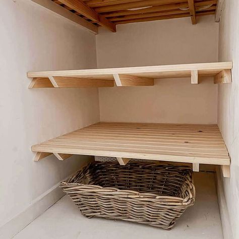 Cupboard For Clothes, Kids Floor Bed, Playroom/living Room, Alcove Cupboards, Stairs In Kitchen, Airing Cupboard, Slatted Shelves, Cupboard Shelves, Boiler Room