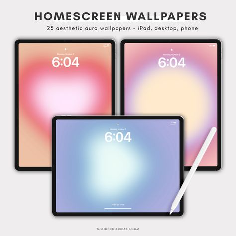 Digital Stationery – Million Dollar Habit Aura Home Screen, High Quality Ipad Wallpaper, Ipad Wallpaper High Quality, Aura Ipad, Wallpapers Gradient, Png Wallpapers, Home Screen Wallpapers, Ipad Home Screen, Ipad Desktop