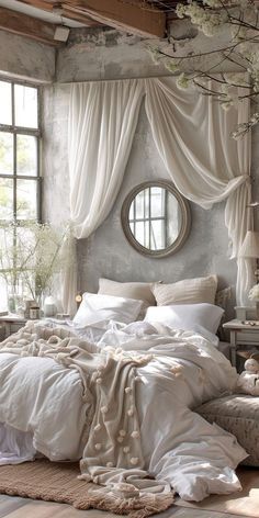 Cottage Bedframes, French Decor Bedroom, Chic Cottage Bedroom, Shabby Chic Room Decor, Vintage Shabby Chic Bedroom, French Style Bedroom, Mirror Gallery, Feminine Bedroom, Boho Style Bedroom