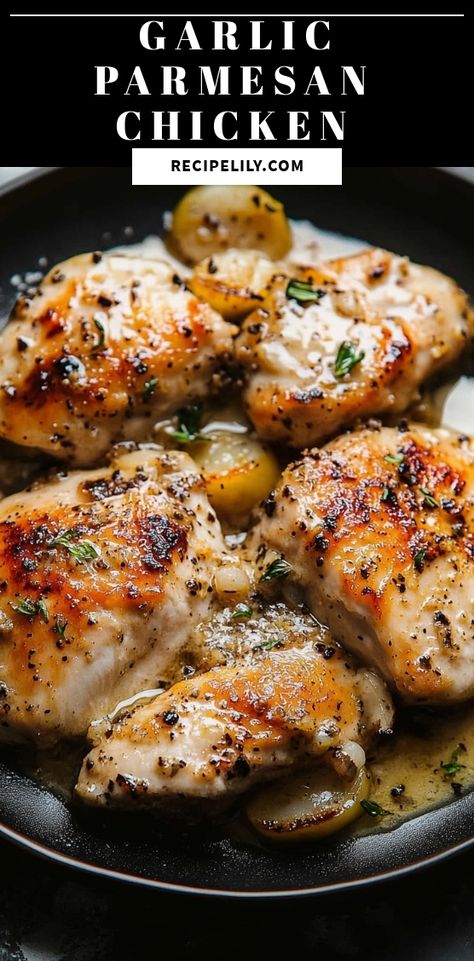 Indulge in the irresistible flavors of Garlic Parmesan Chicken, a dish that’s sure to impress family and friends! This succulent chicken is coated in a golden, buttery garlic and Parmesan crust that will have everyone asking for seconds. Perfect for weeknight dinners or special occasions, this recipe is a breeze to whip up and pairs beautifully with your favorite sides. Dive into this mouthwatering meal that combines simplicity and taste, leaving a lasting impression. Discover the secret to juicy, flavorful chicken that will elevate your dining experience. Follow for more delicious recipes and tips! Golden Chicken Recipe, Amazing Forgotten Chicken Recipe, Simple Healthy Chicken Recipes, Chicken Italian Seasoning, Italian Chicken Breast Recipes, Chicken Pieces Recipes, Chicken Fillet Recipes, Chicken Parmesan Recipe Easy, Chicken Cutlet Recipes