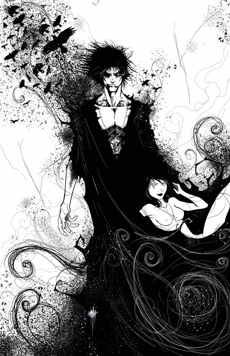 Sandman Tattoo, Morpheus Sandman, Sandman Comic, Crow Art, Neil Gaiman, Art Prints For Sale, Prints For Sale, Pug, Aesthetic Anime