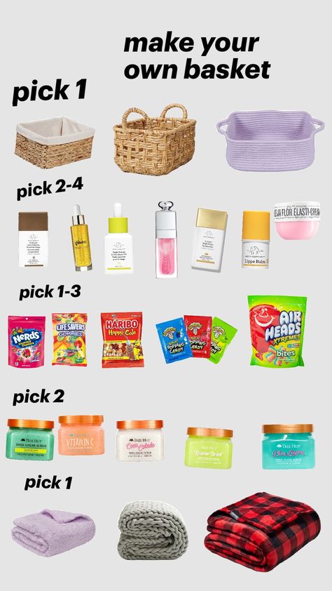 Make A Brr Basket, Make Your Basket, But Basket, Sleepover Basket Ideas, Make Your Own Basket, Sleepover Gift Basket, Sleepover Basket, Rizz Party, Brr Basket