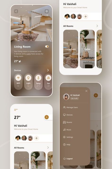 Smart Home App Design, การออกแบบ Ui Ux, Creative App Design, Ui Ux Design Trends, Application Ui Design, Design De Configuration, Ux Design Trends, Ui Ux 디자인, App Design Layout