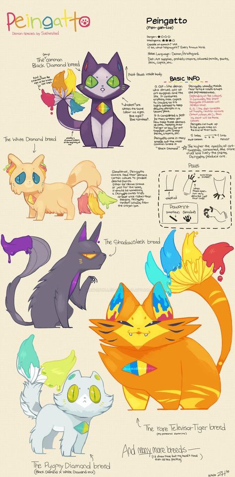 [Demon Species - Peingatto] -OPEN SPECIES- by Sushirolled Demon Species, Open Species, Mythical Animal, Idee Cosplay, Creature Drawings, Anime Animals, Mythical Creatures Art, Dibujos Cute, Creature Concept Art