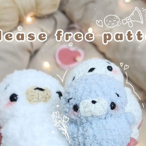 Amigurumi Patterns, Kawaii, Sea Crochet Pattern Free, Seal Crochet Pattern Free, Crochet Seal Pattern Free, Amigurumi Plushie Free Pattern, Crochet Plushies Free Pattern, Seal Crochet Pattern, Preppy Crochet