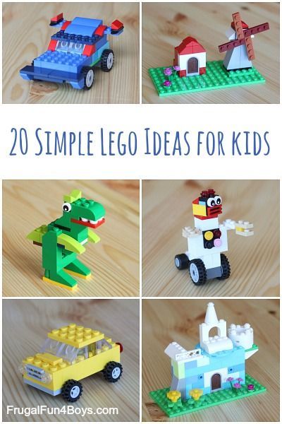 20 Lego project ideas for kids, and all the pieces needed can be found in the small and medium Lego classic tubs! Lego Ideas For Kids, Easy Diy Kids, Homemade Snow Globes, Instructions Lego, Winter Diy Crafts, Lego Challenge, Lego Club, Lego Activities, Lego Craft