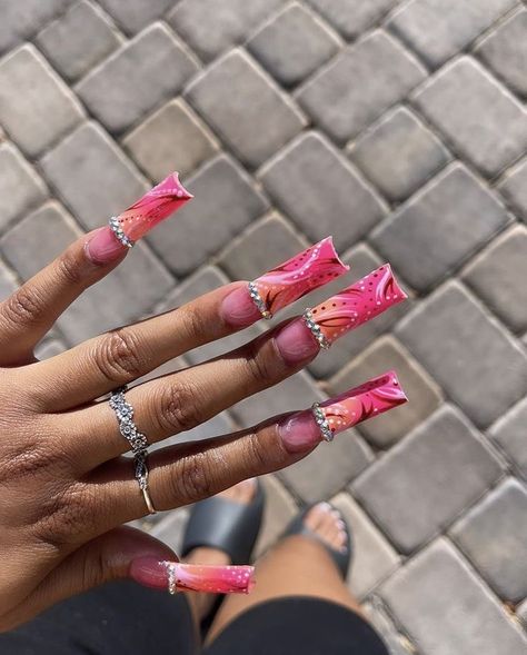 Long Nails Extra, Baddie Nails Long, Extra Nails, Business Nails, Abstract Nail, Nails Extra, A I, Duck Nails, Baddie Nails