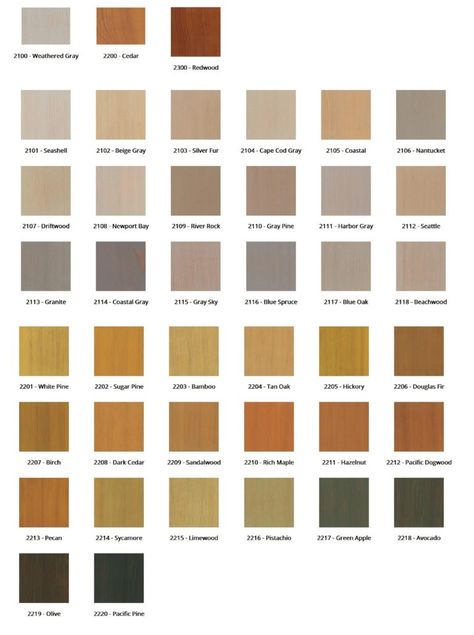 Many_Stain_Colors Western Red Cedar Stain Colors, House Stain Colors Exterior, Cedar Fence Stain, Cedar Siding Exterior, Exterior Wood Stain Colors, Exterior Cabin, Wood Deck Stain, Exterior Stain Colors, Florida Bungalow