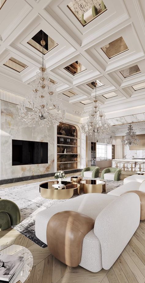 Neoclassical Ceiling, Luxury Mansions Interior, التصميم الخارجي للمنزل, Classic Living Room, Rustic Home Design, Mansion Interior, Dream House Interior, Decor Home Living Room, Ideas Living Room