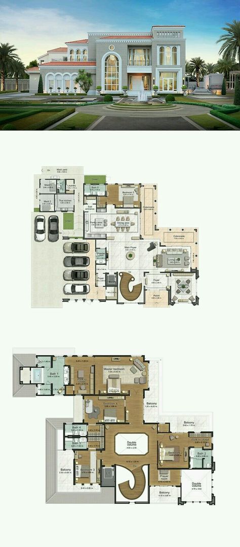 Luxury Mansion Floor Plans, Mansion House Plans, Villa Am Meer, Pelan Rumah, House Plans Mansion, Mansion House, Mansion Designs, Mansion Floor Plan, Master Ensuite