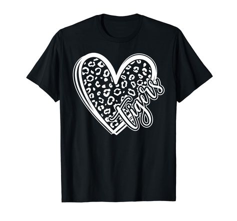 PRICES MAY VARY. If you have a school spirit for your Tigers team, this cute sports fan heart design is for you. A great gift for mom who has pride and loves watching her kids football, basketball, baseball or a school sport. The perfect gift for any girl whose pride is deep and loves playing for the Tigers sports team at school, college or university. Lightweight, Classic fit, Double-needle sleeve and bottom hem Sports Team Tshirt Design, Custom Team Shirts, Tiger Team, Football Kids, Grandma Shirts, Basketball Shirts, Great Gifts For Mom, Team Shirts, School Sports