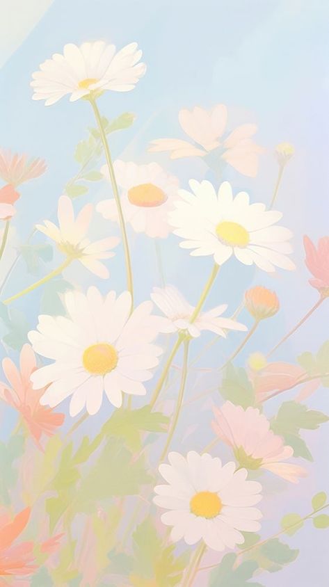 May Wallpaper Iphone Backgrounds, Pretty Flowers Wallpaper, Daisy Flower Illustration, Daisy Flower Aesthetic, Backgrounds Painting, Daisy Aesthetic, Flower Templates Printable Free, Cute Background Pictures, Cute Wallpaper Iphone