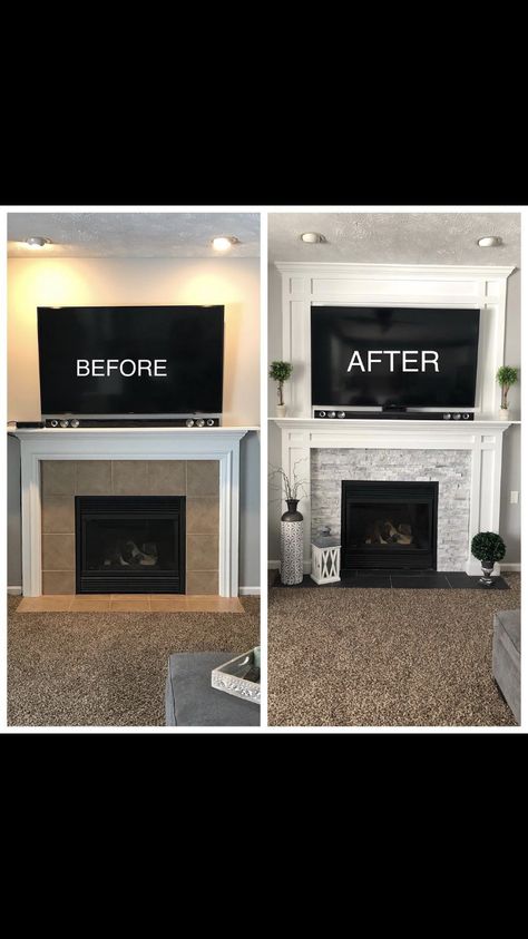 Mounding fireplace surround Make Fireplace Look Taller, Design Camino, Fireplace Redo, Diy Fireplace Makeover, Fireplace Update, Room With Fireplace, Fireplace Surround, Fireplace Remodel, Diy Fireplace