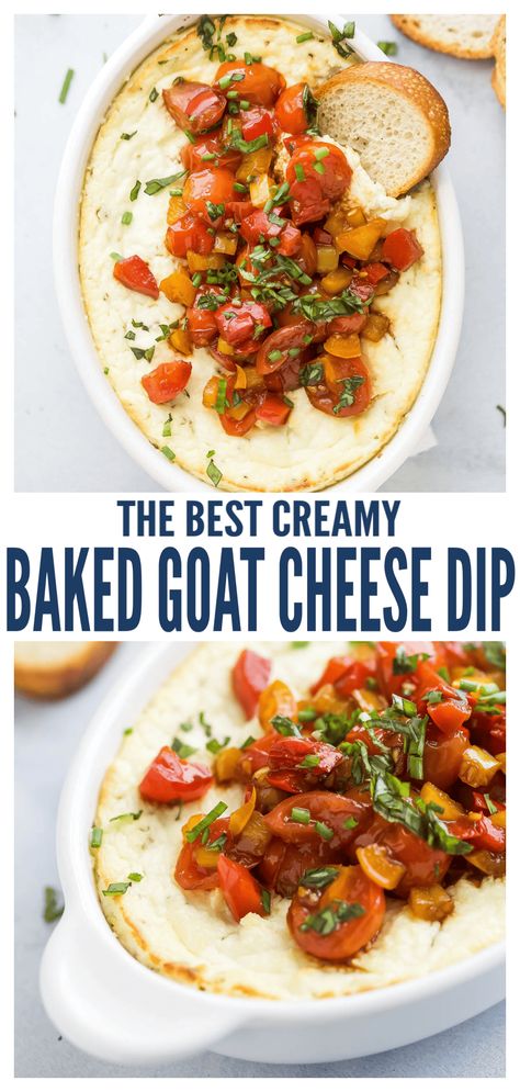 Goat Cheese Stuffed Tomatoes, Bruschetta Goat Cheese Dip, Baguette With Goat Cheese, Goat Cheese Veggie Dip, Creamy Goat Cheese Dip, Three Cheese Tomato Bruschetta Dip, Roasted Goat Cheese Stuffed Mini Peppers, Goat Cheese And Tomato Dip, Goats Cheese Appetizer