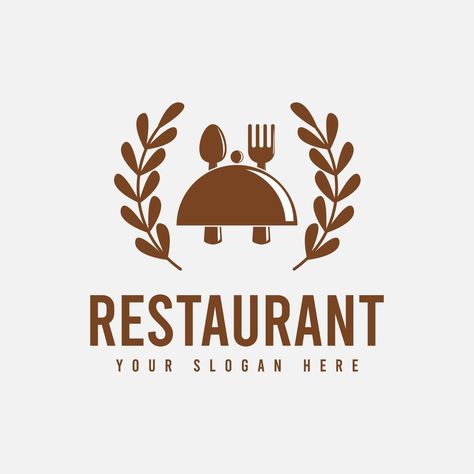 Simple and Clean Restaurant Logo Template Design in Brown Color, Suitable for Restaurants, Cafe, Shops, Food Stalls, Food Menus, Etc. Food Shop Logo, Ideas For Restaurant, Cafe Shops, Cooking Logo, Digital Advertising Design, Restaurant Logo, Restaurant Logo Design, Food Stall, Cafe Menu