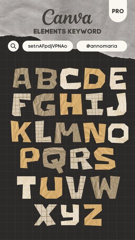 Canva elements keyword - Cut out Paper Letters Free Canva Elements Keyword, Lettering Fonts Vintage, Font Canva Lettering, Fonts Vintage, Aesthetic Frame, Canva Aesthetic, Alphabet Frames, Paper Letters, Aesthetic Elements